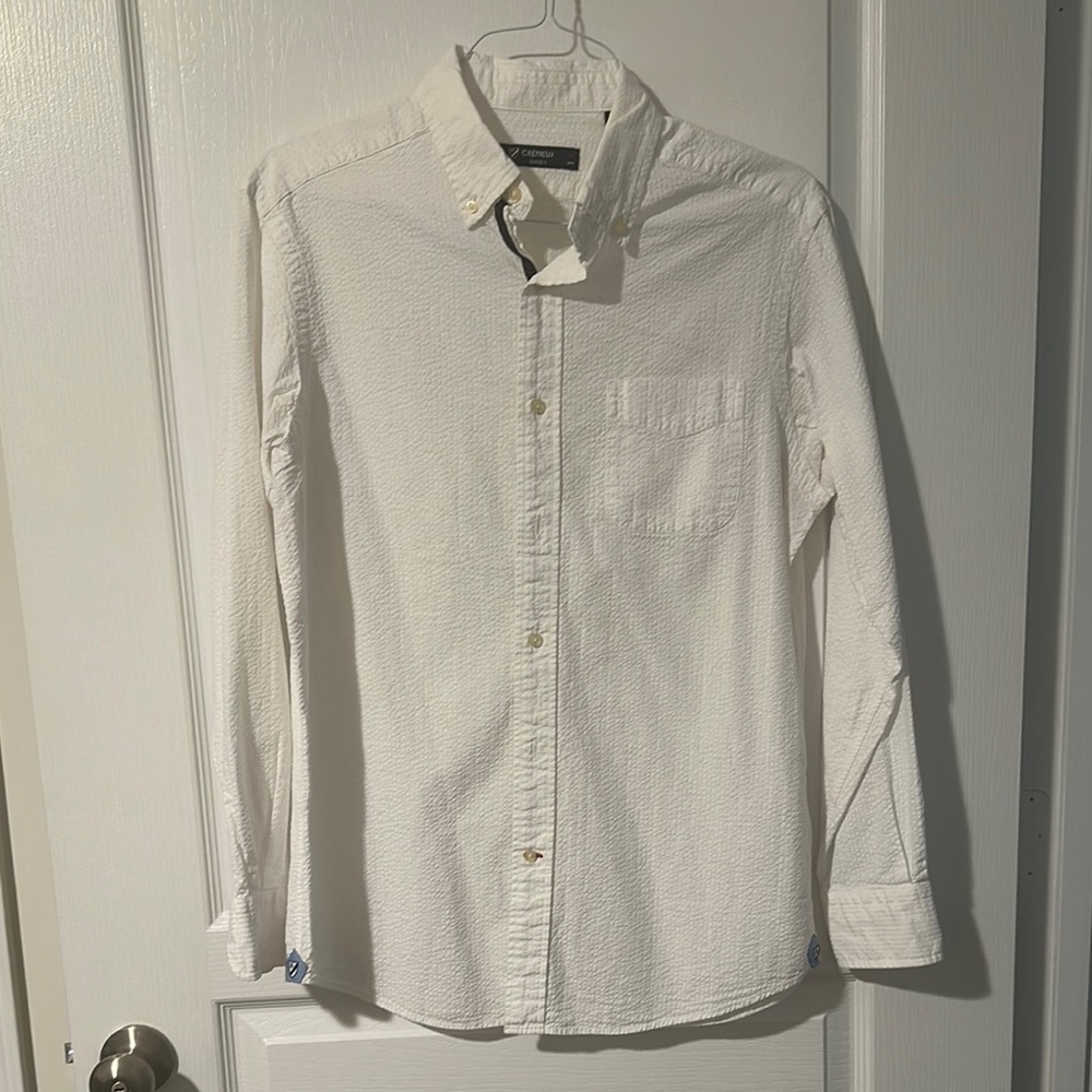 Cremieux White Seersucker Textured Button-Down Shirt